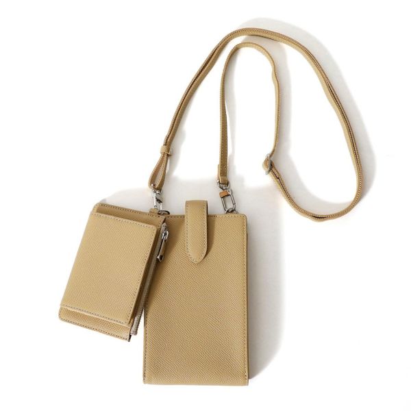 スマホショルダー(2連タイプ)ベージュ【未使用品】SONNE CLAUDIO