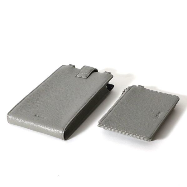 スマホショルダー(２連タイプ)ベージュ【未使用品】SONNE CLAUDIO 新品】SONNE スマホショルダーバッグ レザー CLAUDIO ベージュ