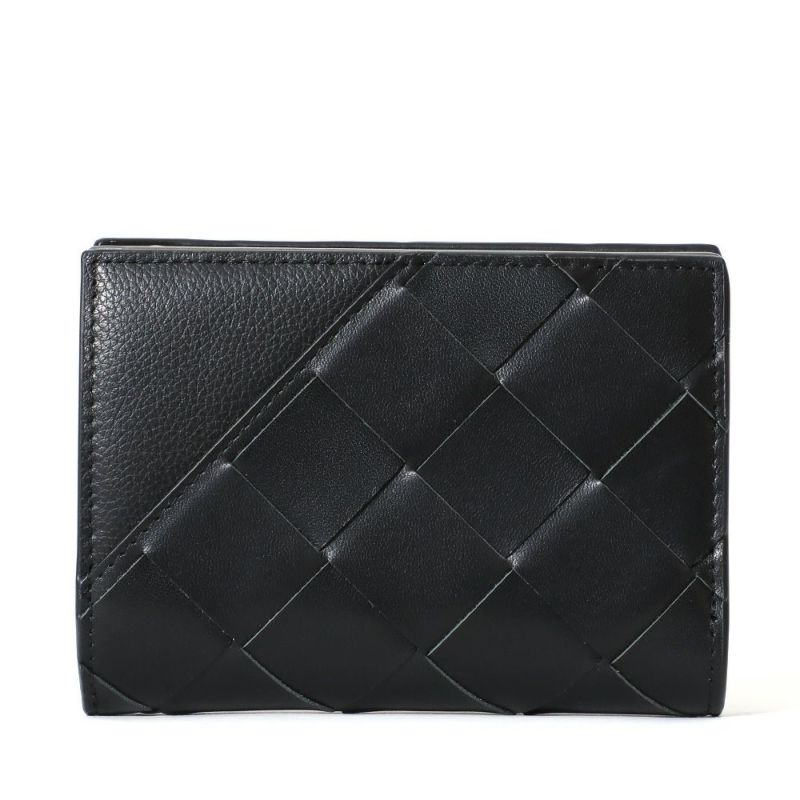 二つ折り財布の正面（ブラック）